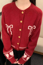 Relaxed Fit Bow Front Cardigan