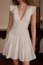 Backless High Waist Ruffle Cocktail Dress