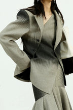 Irregular Collar Cotton Blazer