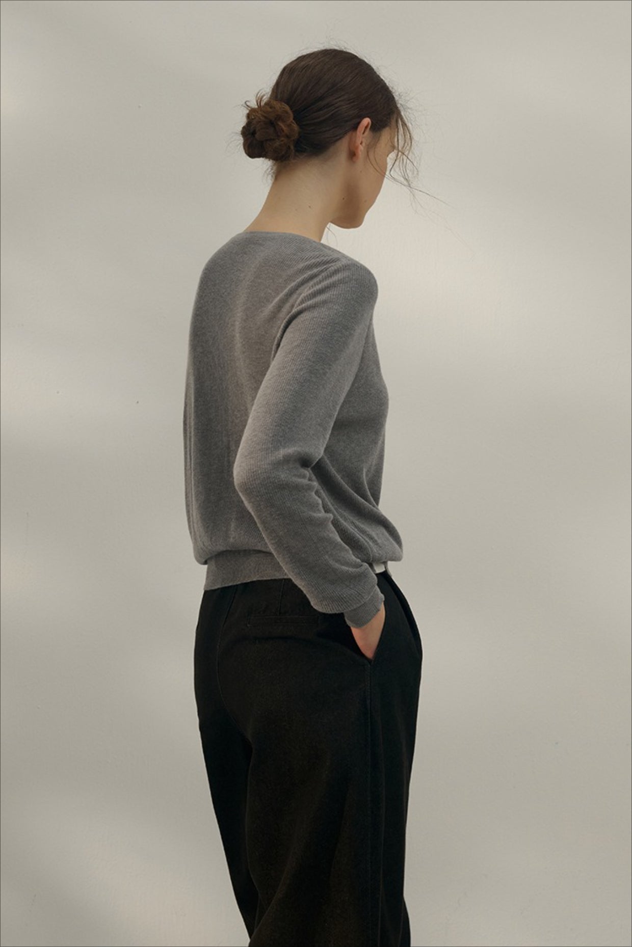 Color Block Layered VNeck Knit Top