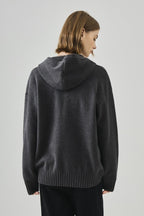 Slouchy V-Neck Hooded Sweater