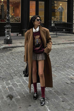 Retro Bear Embroidered Slim Knit Sweater