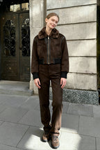 Faux Fur Collar ZipUp Jacket