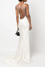 Corset Strapless Open Back Reception Dress
