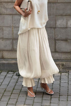 Structured Puff Ankle Chic Casual Pants