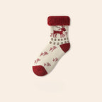 Plush Extra Thick Terry Red Mid Length Socks