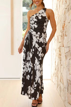 Deja | One Shoulder Pleated Maxi Dress