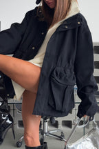 Drawstring Waist Utility Pocket Jacket