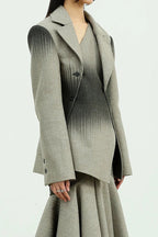 Irregular Collar Cotton Blazer