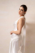 Elegant Draped Neckline Party Dress