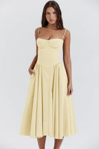 Elegant Vintage Cami Bodycon Midi Dress