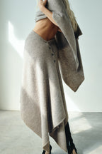 Asymmetric Ribbed Knit Crop Top Matching Skirt Set