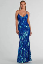 Elegant Sequin Party Formal Evening Sequin Dress