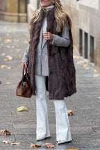 3/4 Chocolate Fur Vest