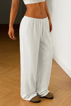 Solid Drawstring Waist Knit Pants