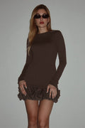 Rippled Long Sleeve Birthday Dress