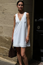 Chic Pure Cotton Spaghetti Strap Mini Dress