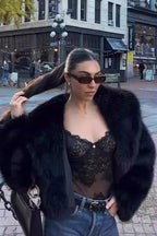 Faux Fox Fur Luxe Texture Coat