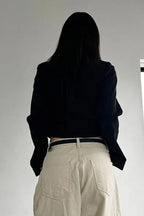 Rivet Lapel Safari Crop Jacke
