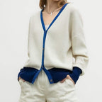 Dana Ivory Contrast Cardigan