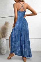 Bohemian Ethnic Print Spaghetti Strap Maxi Dress