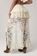 Sexy Lace Asymmetric Bodycon Skirt