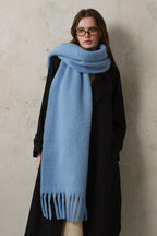 Wool Blend Fringed Scarf