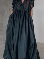 Gema Elegant Maxi Dress with Ruffle Sleeves for Women Stylish Outfit