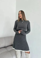 Cable Knit Buttoned Sweater Dress Set