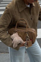 Commuter Solid Button Front Long Sleeve Coat