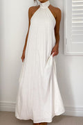 Fashion Halter Neck Long Backless Dress