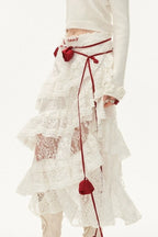 American Retro Sheer Lace Bodycon Skirt