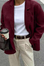 Minimalist Solid Color Tailored Coat