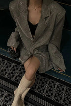 Chic SingleBreasted Sequin Blazer