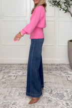 High-waisted wide-leg jeans