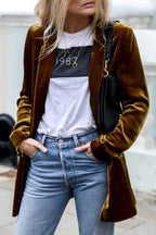 Eye Catching Street Style Velvet Blazer