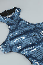 Fringe Sequin Feather Panel Party Mini Sequin Dress