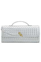 Woven Soft Leather Horizontal Square Accordion Bag