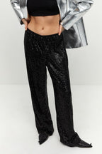Casual Sequin Wide Leg Loose Pants