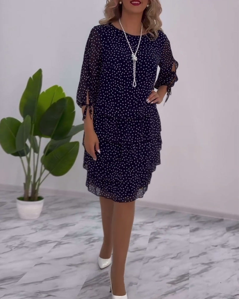 Verónica Chic Dress with Dot Print Silhouette Collection