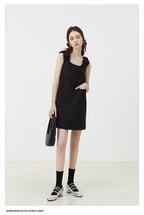 Black Sleeveless Bow Detail A-Line Mini Dress