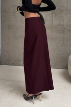 High Waist Straight Slit Long Skirt