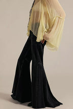 High Waist Patchwork Slim Flare Long Jeans