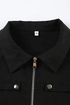 Rivet Lapel Safari Crop Jacke
