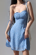 Floral Lace Up Corset Mini Dress