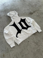 Unique Print Asymmetric Zip Hoodie