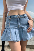 Sweet A Line Denim Mini Skirt