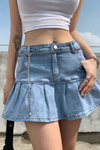 Sweet A Line Denim Mini Skirt