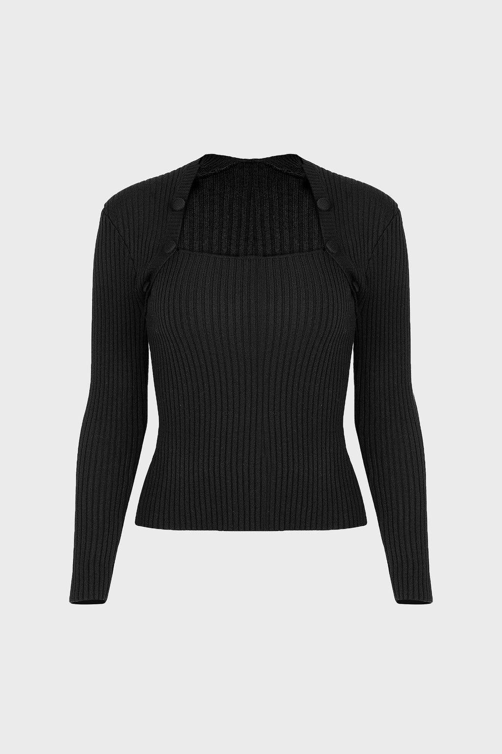 Diana Black Shoulder Wrap Sweater