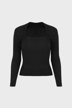 Diana Black Shoulder Wrap Sweater